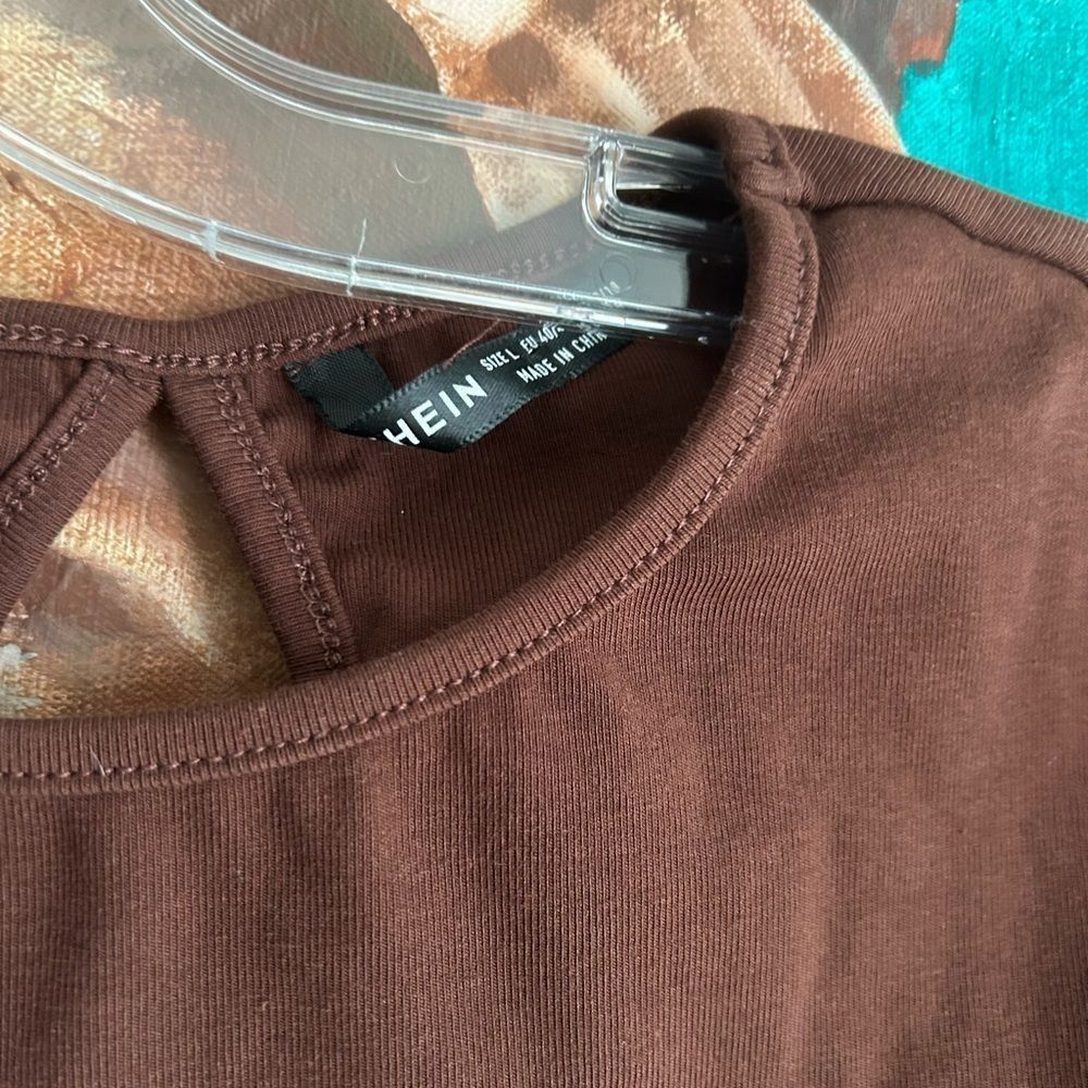 SHEIN Brown Crop Top with Rhinestone 'Honey' Design L - Picture 9 of 16